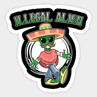 Illegal Alien Mexican Spanish Ufos Space Sticker